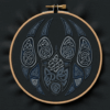 close-up-cross-stitched-picture-bat