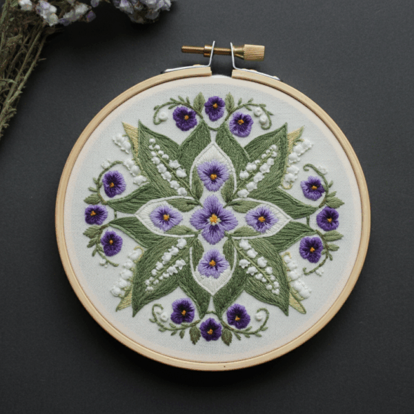 close-up-cross-stitched-picture-flower