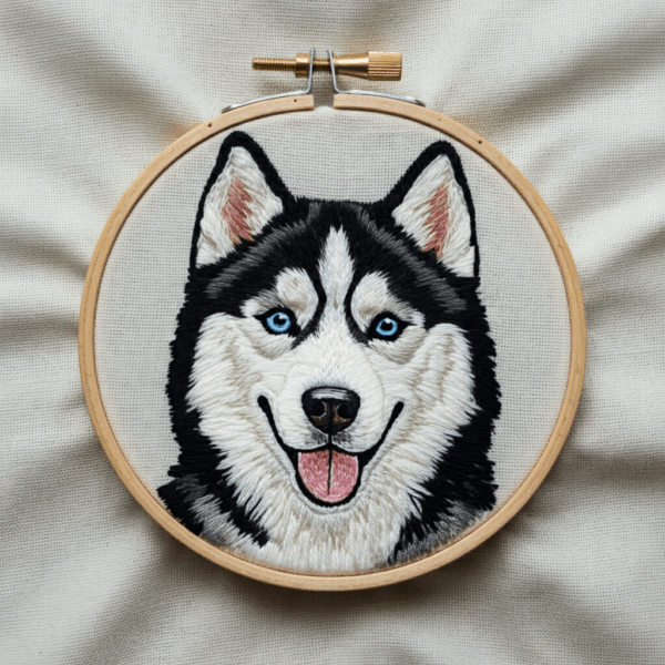 close-up-cross-stitched-picture-husky-dog
