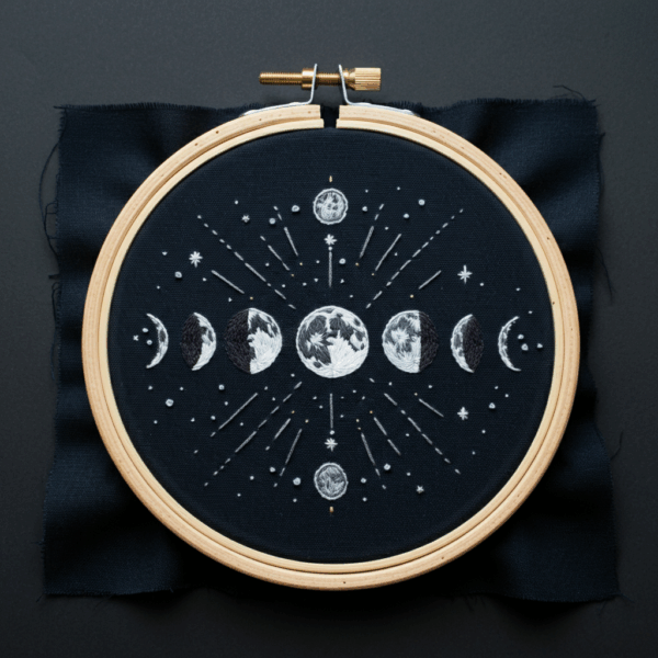 close-up-cross-stitched-picture-moon-phases