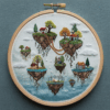 close-up-cross-stitched-picture-small-island