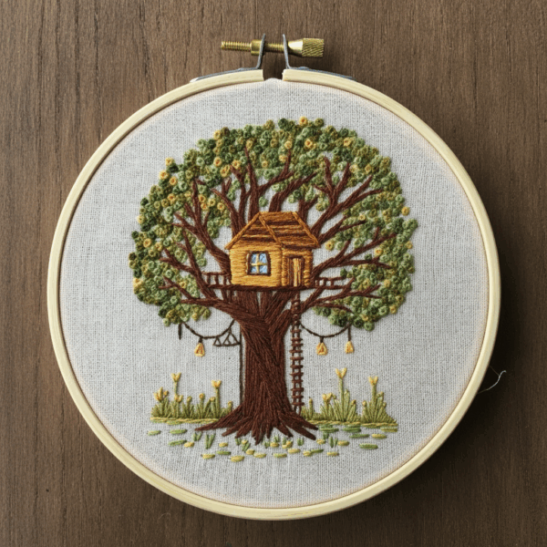 close-up-cross-stitched-picture-tree-house-2