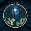 close-up-cross-stitched-picture-mushrooms-forest