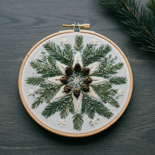 close-up-cross-stitched-picture-pine-cones-pine-needles