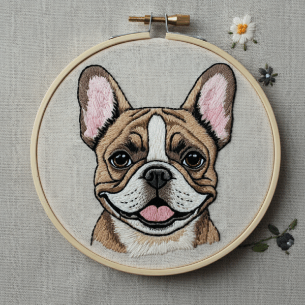 close-up-dog-embroideryed-hoop-flowers
