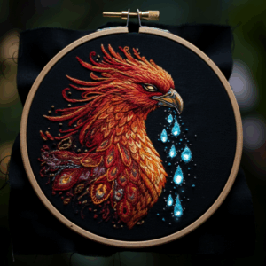 close-up-embroidery-bird-tear-water