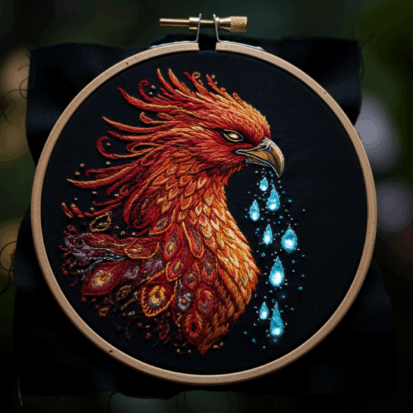 close-up-embroidery-bird-tear-water