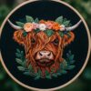 close-up-embroidery-cow-flowers