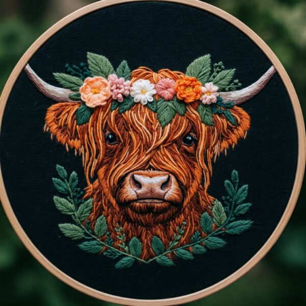 close-up-embroidery-cow-flowers