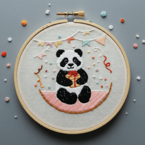 close-up-embroidery-panda-bear-moon