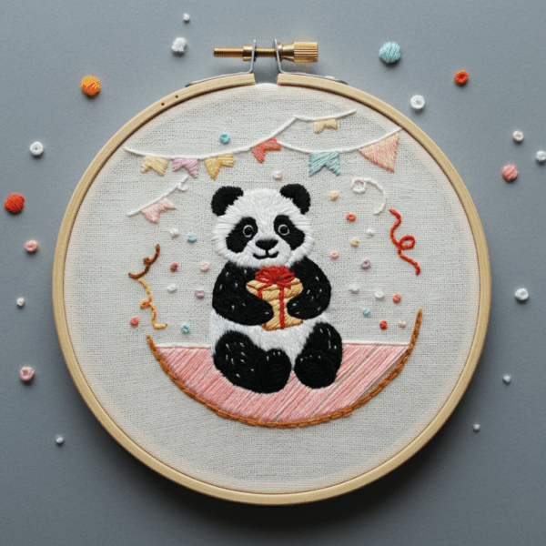 close-up-embroidery-panda-bear-moon