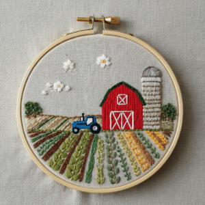 close-up-embroidery-tractor-barn