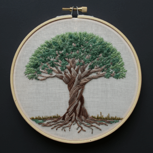close-up-embroidery-tree-green-leaf