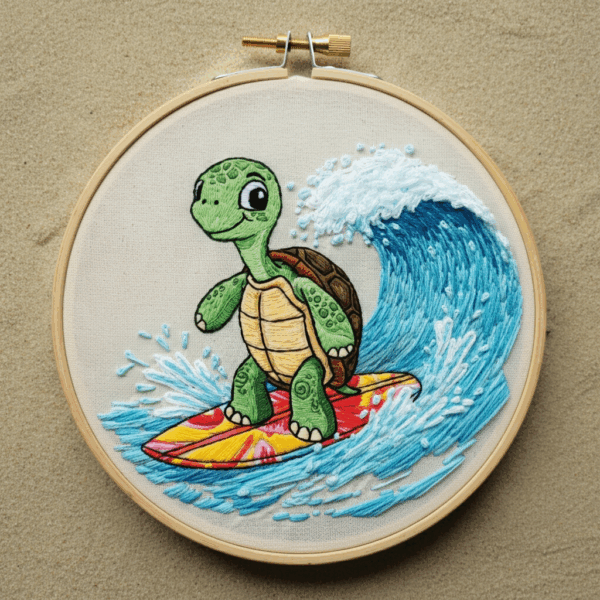 close-up-embroidery-turtle-surfboard