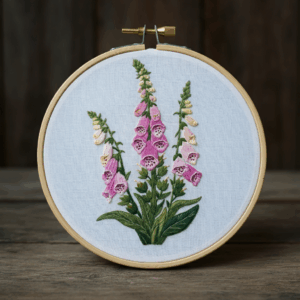 close-up-embroidery-flowers-wooden-surface