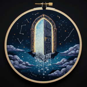 close-up-embroidery-door-sky