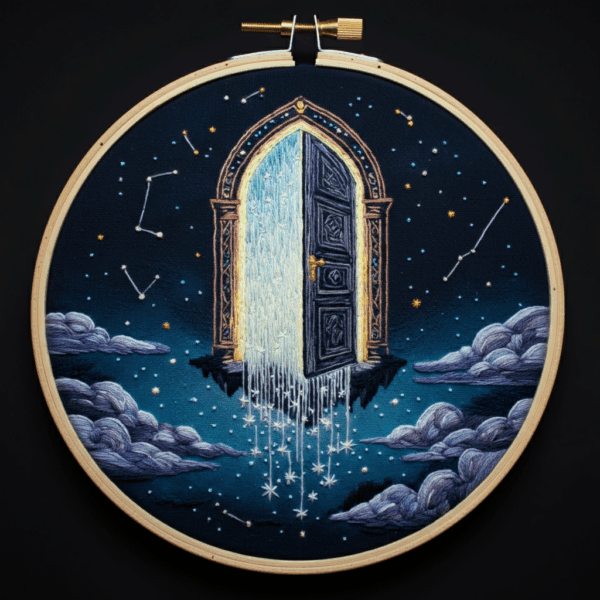 close-up-embroidery-door-sky