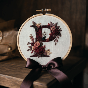 close-up-embroideryed-letter-ribbon-table