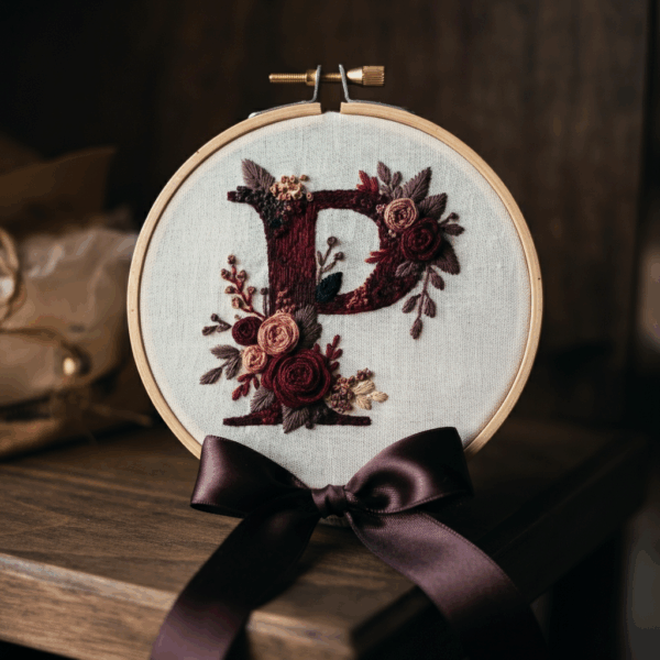 close-up-embroideryed-letter-ribbon-table