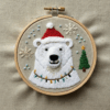 close-up-polar-bear-santa-hat