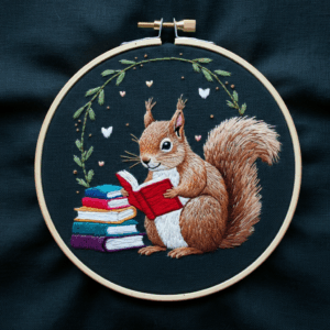 close-up-squirrel-reading-book-while-holding-book