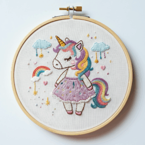 close-up-unicorn-embroideryed-hoop