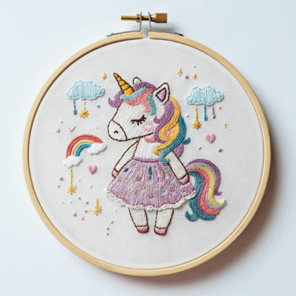 close-up-unicorn-embroideryed-hoop