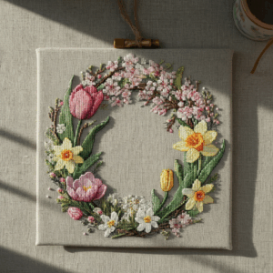 close-up-wreath-flowers-canvas