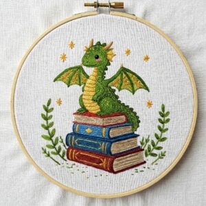 cross-stitch-dragon-sitting-top-stack-books