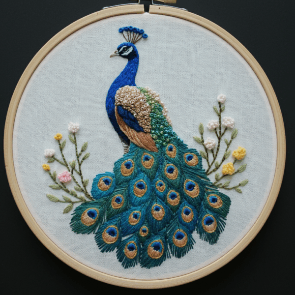 arafed-embroidery-peacock-flowers-leaves