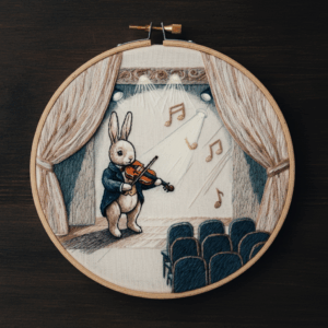 arafed-picture-rabbit-playing-violin-theater