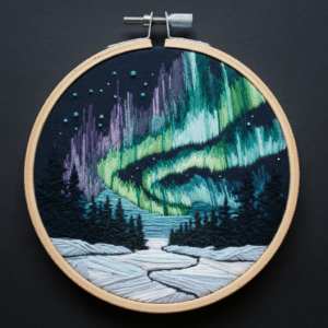 embroidery-aurora-bore-snowy-landscape-trees