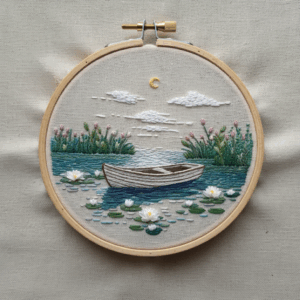 embroidery-boat-lake-water-lilies-2