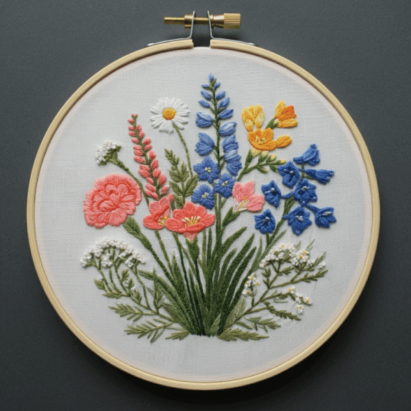 embroidery-bouquet-flowers-hanging-wall