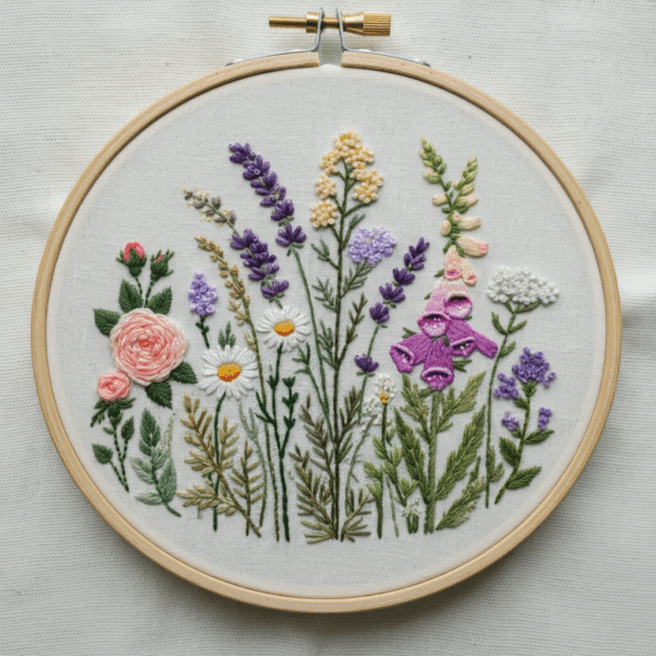 embroidery-bunch-flowers-white-cloth-2