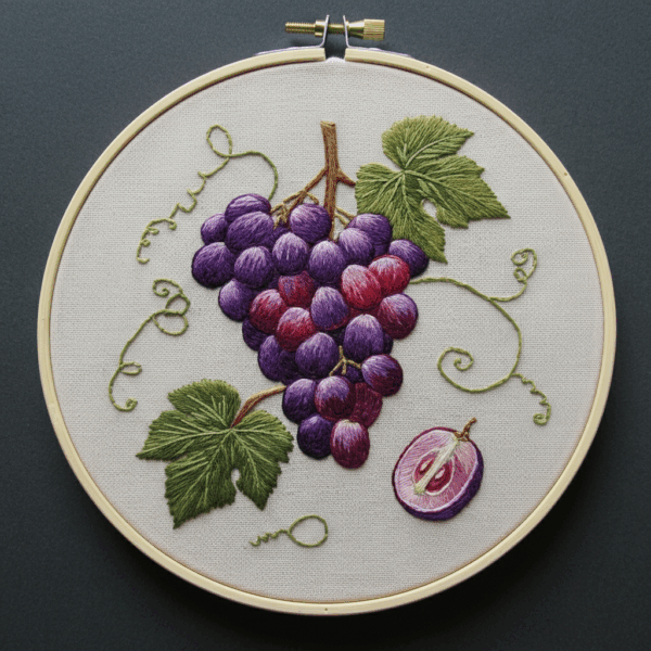 embroidery-bunch-grapes-leaves-plum