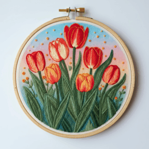 embroidery-bunch-red-tulips-wooden-hoop