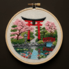 embroidery-japanese-shrine-pond-bridge