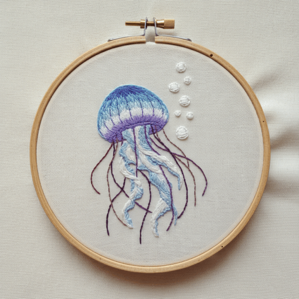 embroidery-jellyfish-pearls-white-cloth