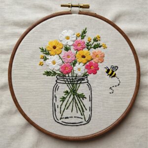 embroidery-mason-jar-flowers-bee