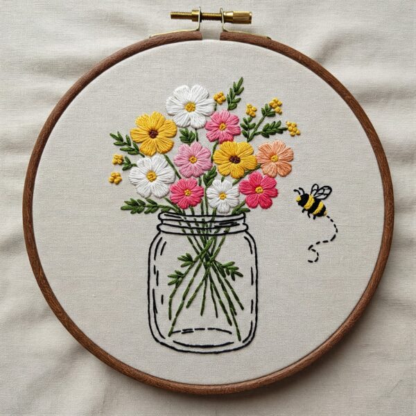 embroidery-mason-jar-flowers-bee