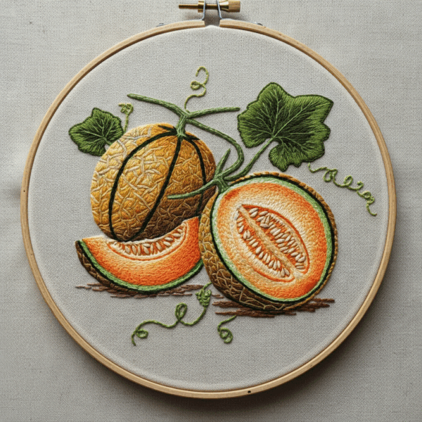 embroidery-melon-piece-melon-leaves