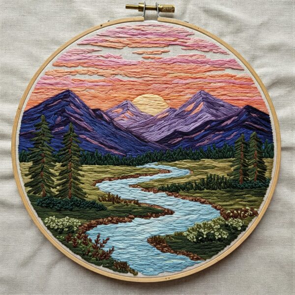 embroidery-mountain-scene-river-trees