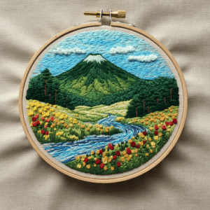 embroidery-mountain-river-flowers-wooden-hoop