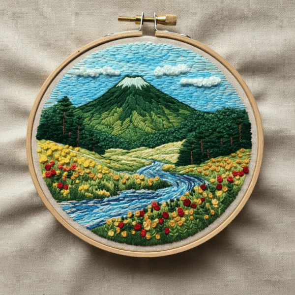 embroidery-mountain-river-flowers-wooden-hoop