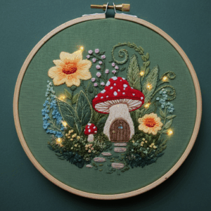 embroidery-mushroom-house-door-flowers