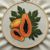 embroidery-papana-leaves-seeds-white-cloth