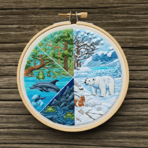 embroidery-picture-polar-bear-fox-bear