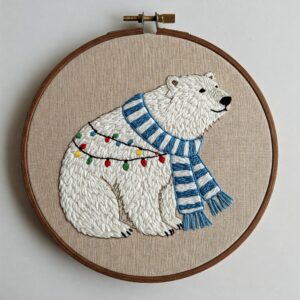 embroidery-polar-bear-wearing-scarf-scarf