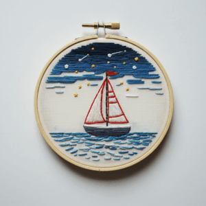 embroidery-sailboat-ocean-star-filled-sky